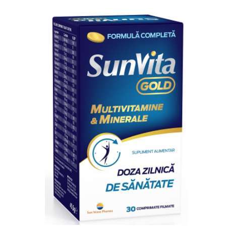 SunVita Gold, multivitamine si minerale, 30 comprimate, Sun Wave Pharma
